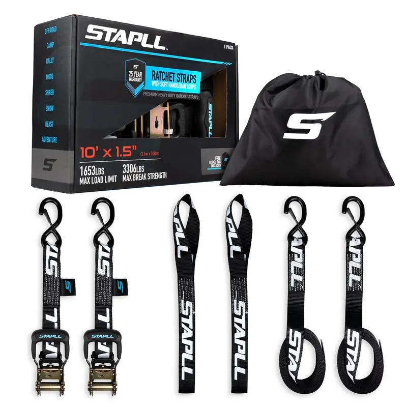 1.5-Inch x 10-Foot HD Ratchet Strap Set – 2-Pack