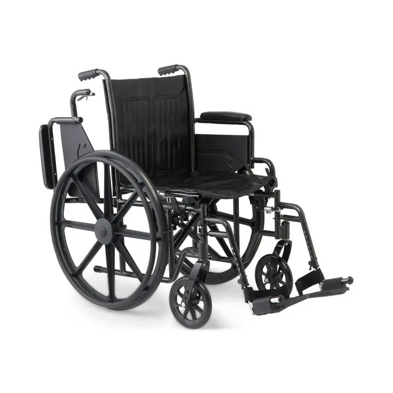 16″ Vinyl Wheelchair – Swing-Back Desk Arms & Swing-Away Footrests