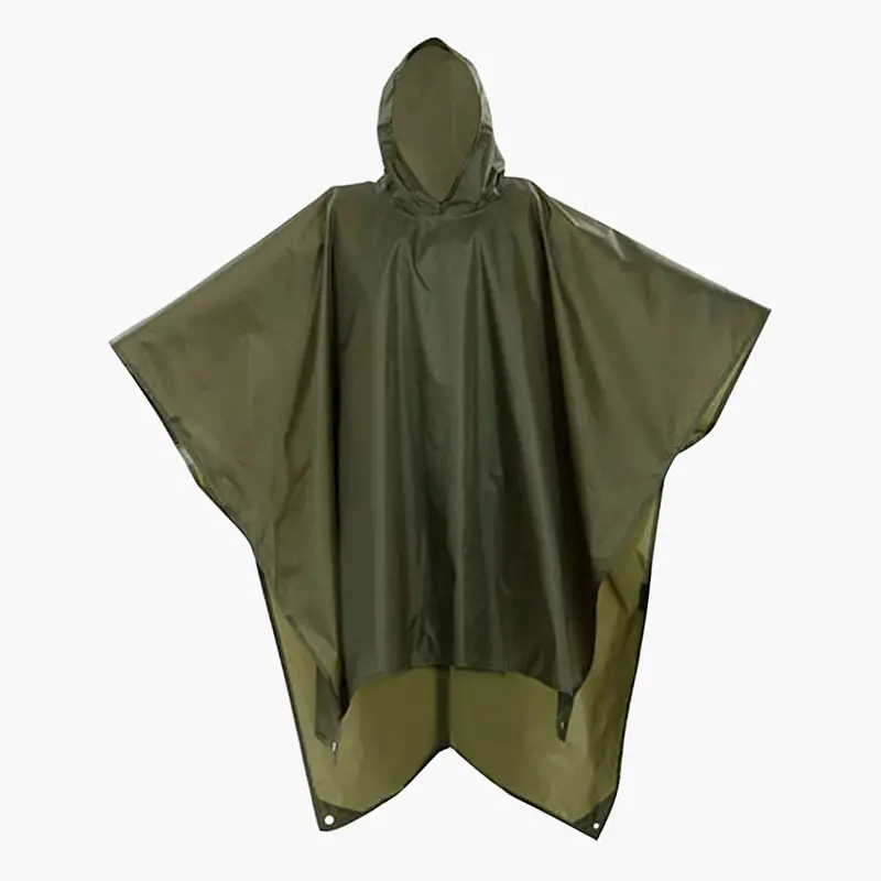 3-in-1 Convertible Rain Poncho with Hood and Packable Carry Bag