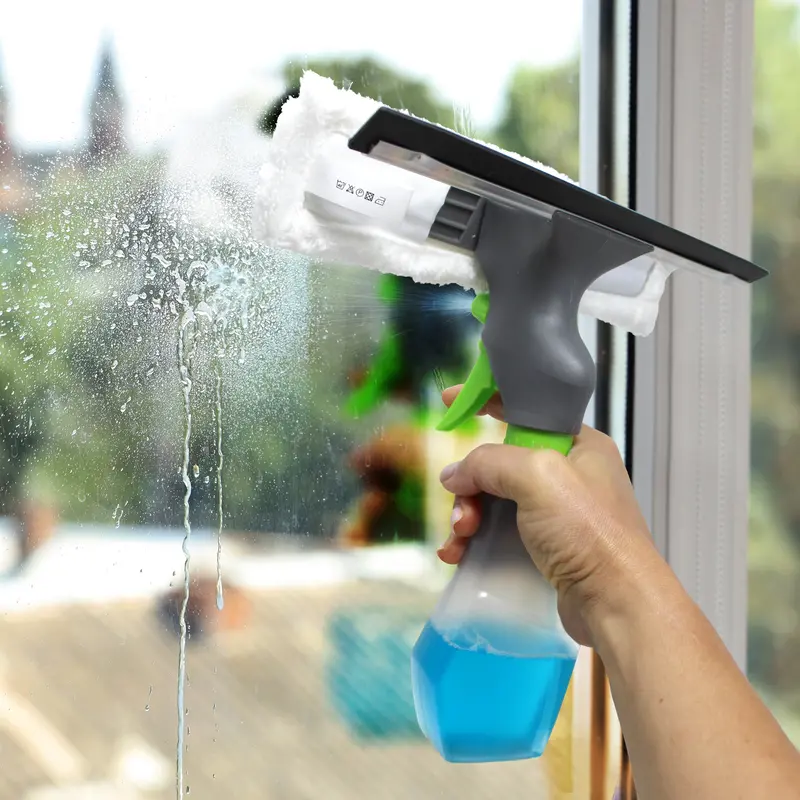 3-in-1 Window Cleaning Tool – Spray, Scrub & Squeegee Combo by AutoBasics