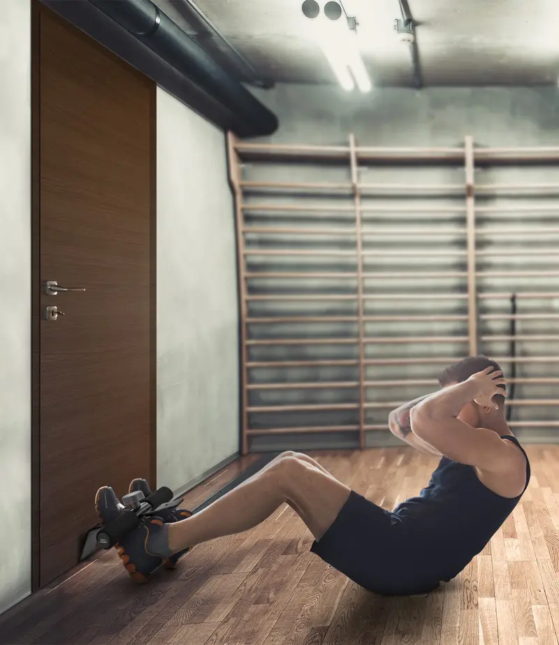 Adjustable Doorway Sit-Up Bar with Reinforced Steel Frame and Padded Ankle Supports