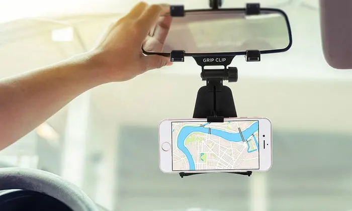 Aduro Grip Clip – Adjustable Rearview Mirror Car Mount for Phones