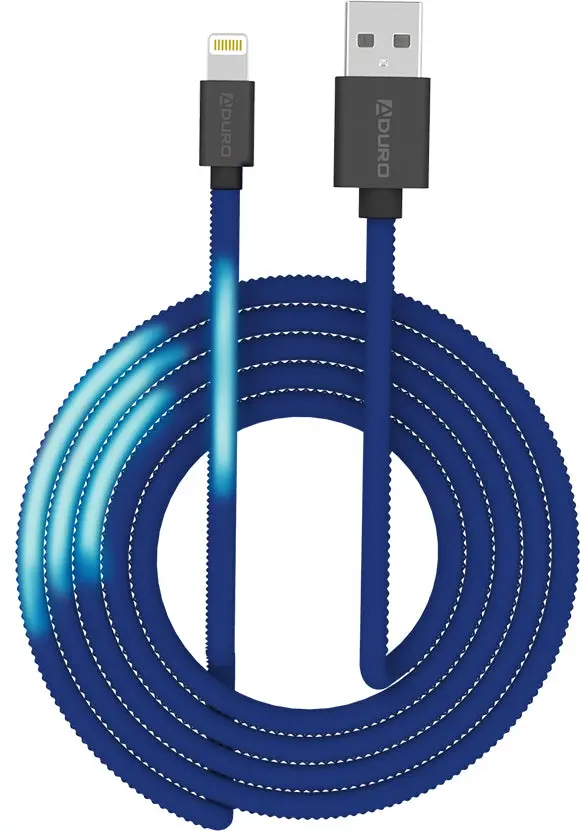 Aduro MFi-Certified Thermal Color-Sensing Lightning Cable – 10 Feet