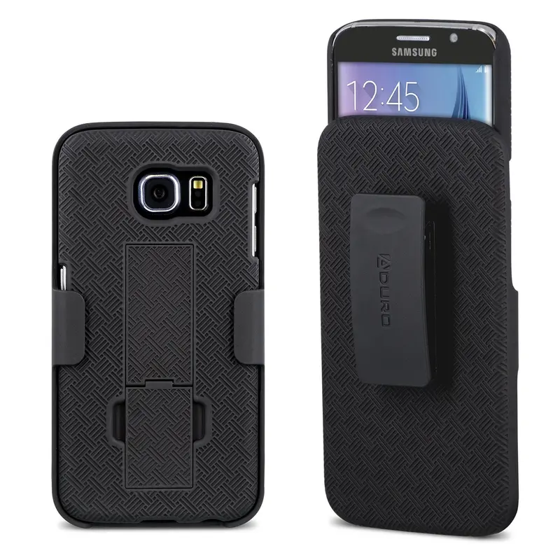 Aduro Super-Slim Galaxy S6 Case with Integrated Kickstand and Rotating Belt Clip Holster