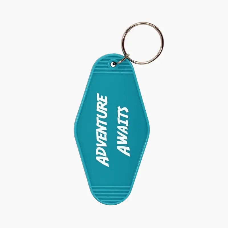 Adventure Awaits Retro Motel Keychain Tag