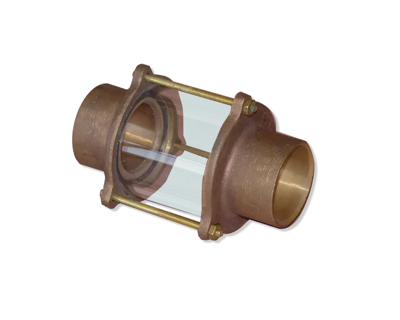 Afras Brass In-Line Sweat-Solder Sight Glass Assembly
