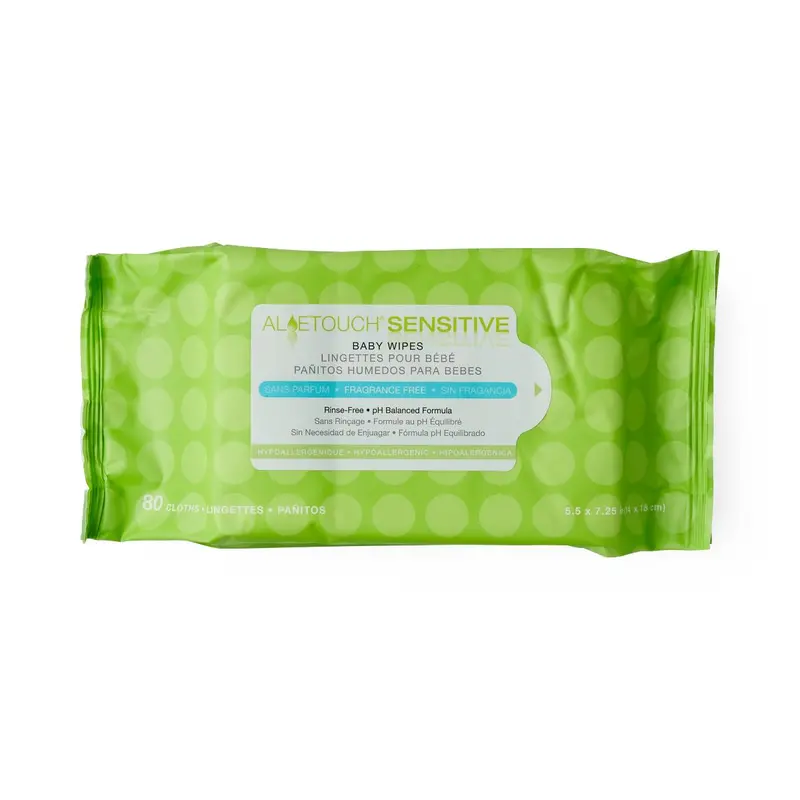 AloeTouch Sensitive Fragrance-Free Baby Wipes – 80-Count Pack