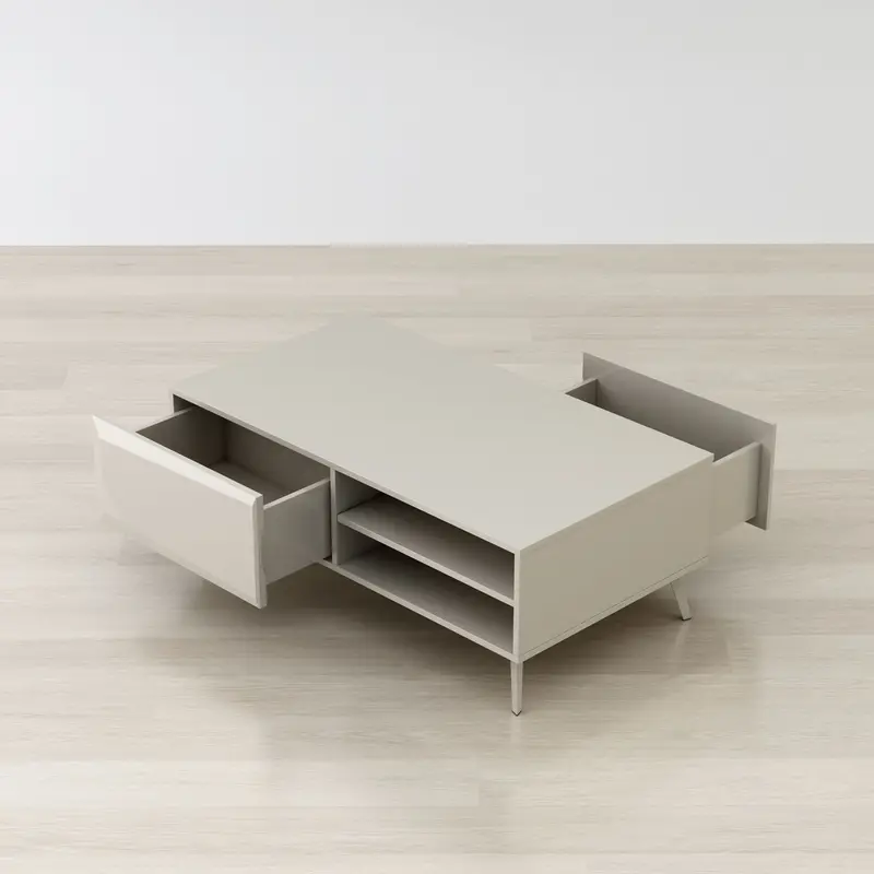 Altus Glossy Grey 43-Inch Coffee Table with High-Shine Finish