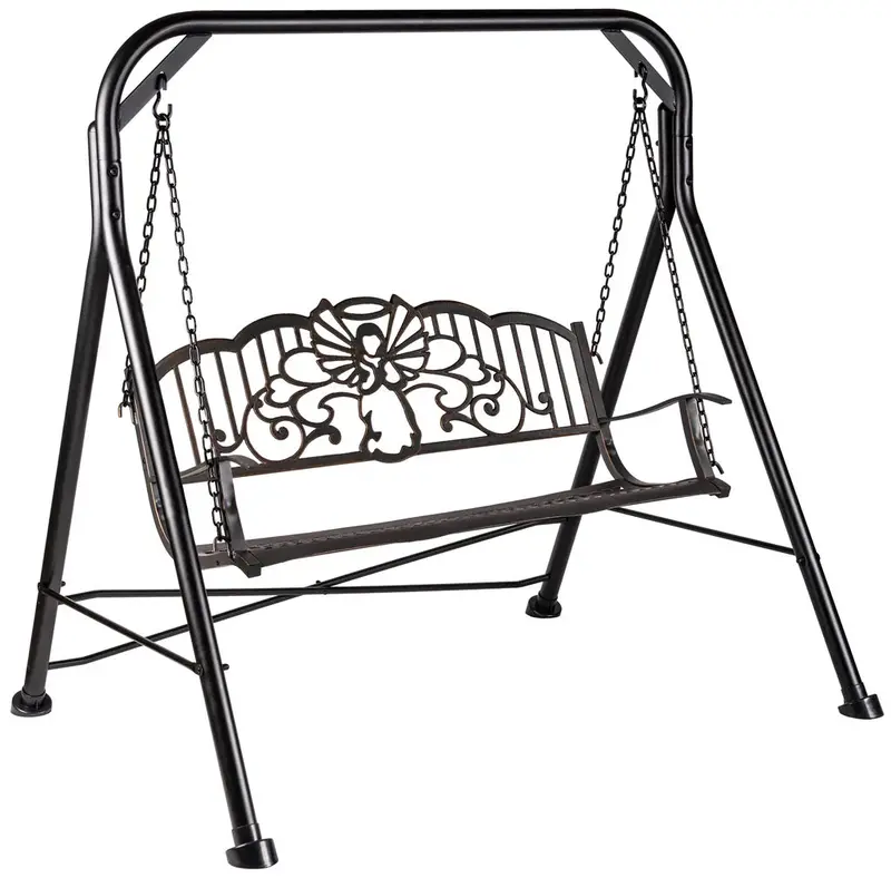 Angel-Decorated Outdoor Swing