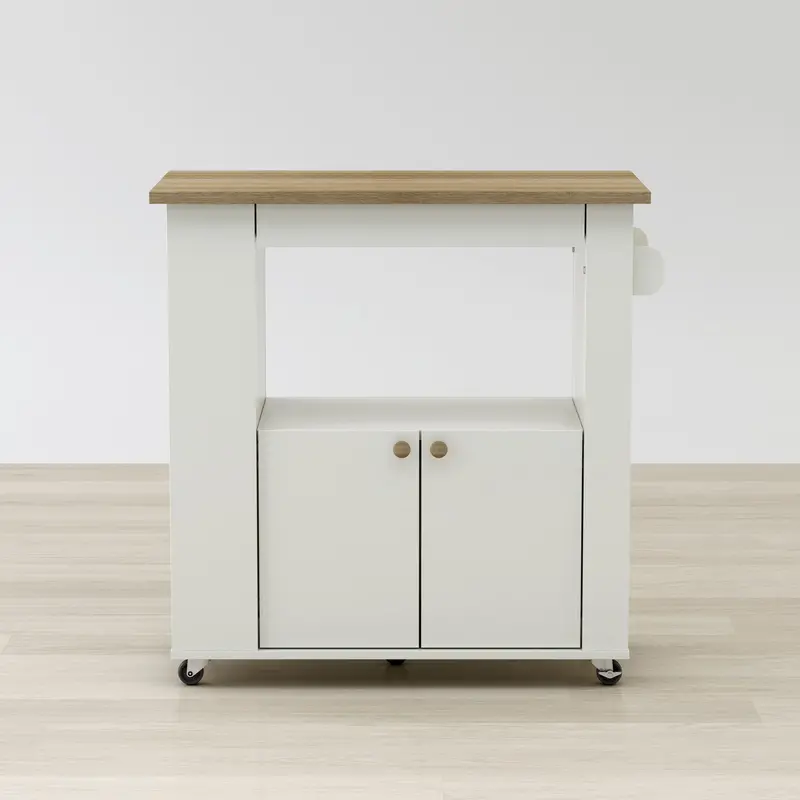 Aston 33.5-Inch Mobile Kitchen Cart with Utility Functionality