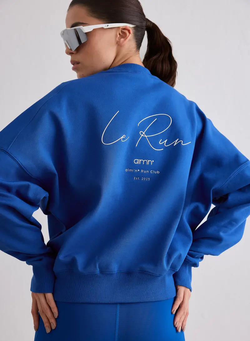Azure Le Run Relaxed-Fit Running Sweatshirt