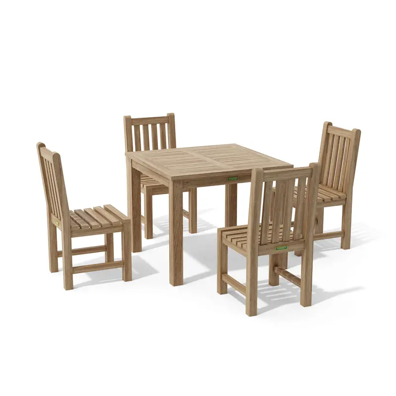 Bahama Classic 5-Piece Outdoor Dining Set – All-Weather Teak & Wicker