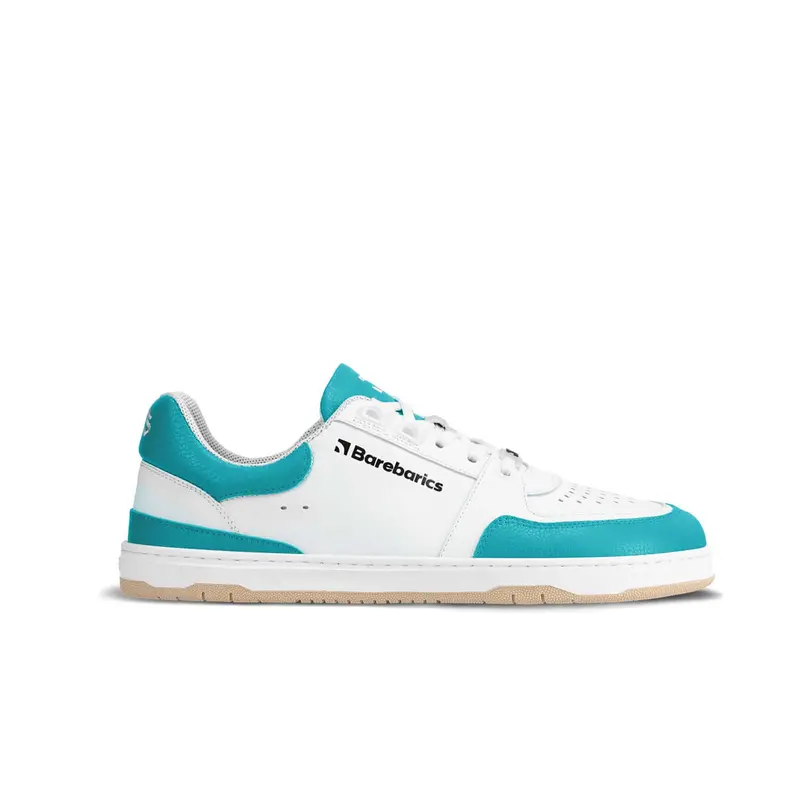 Barebarics Wave Barefoot Sneakers – White and Turquoise Navy