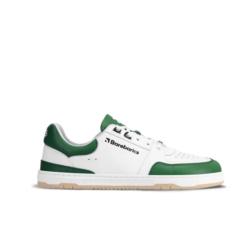 Barebarics Wave Minimalist Sneakers – White and Deep Green