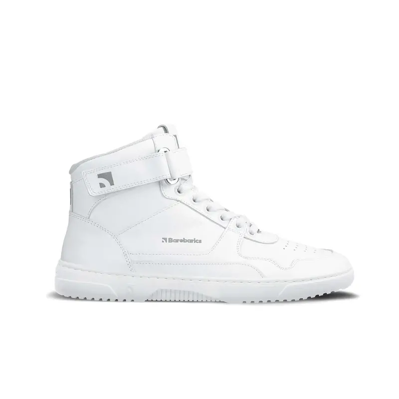 Barebarics Zing High-Top Leather Barefoot Sneakers – All-White