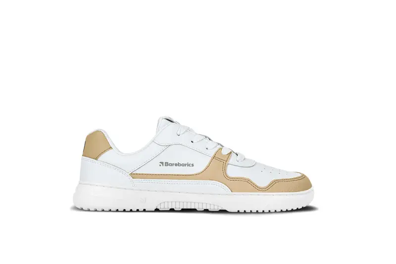 Barebarics Zing Leather Minimalist Sneakers in White and Cream