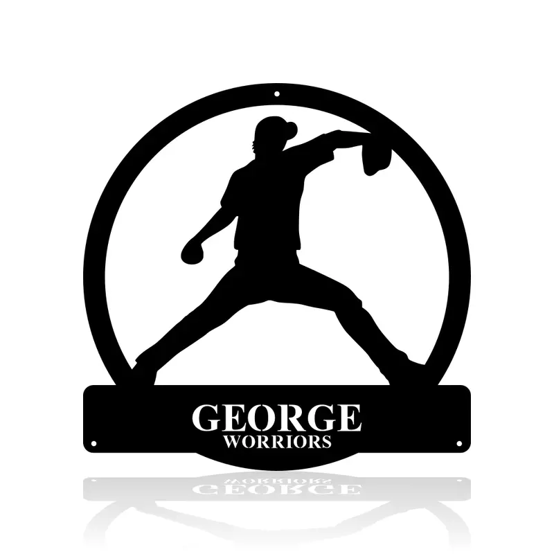 Baseball Pitcher Illustration Sign
