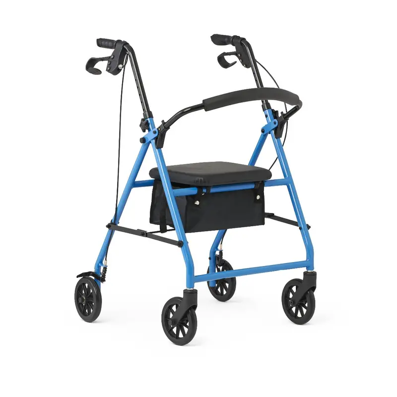 Basic Steel Rollator with 6-Inch Wheels and Lightweight Frame – Light Blue
