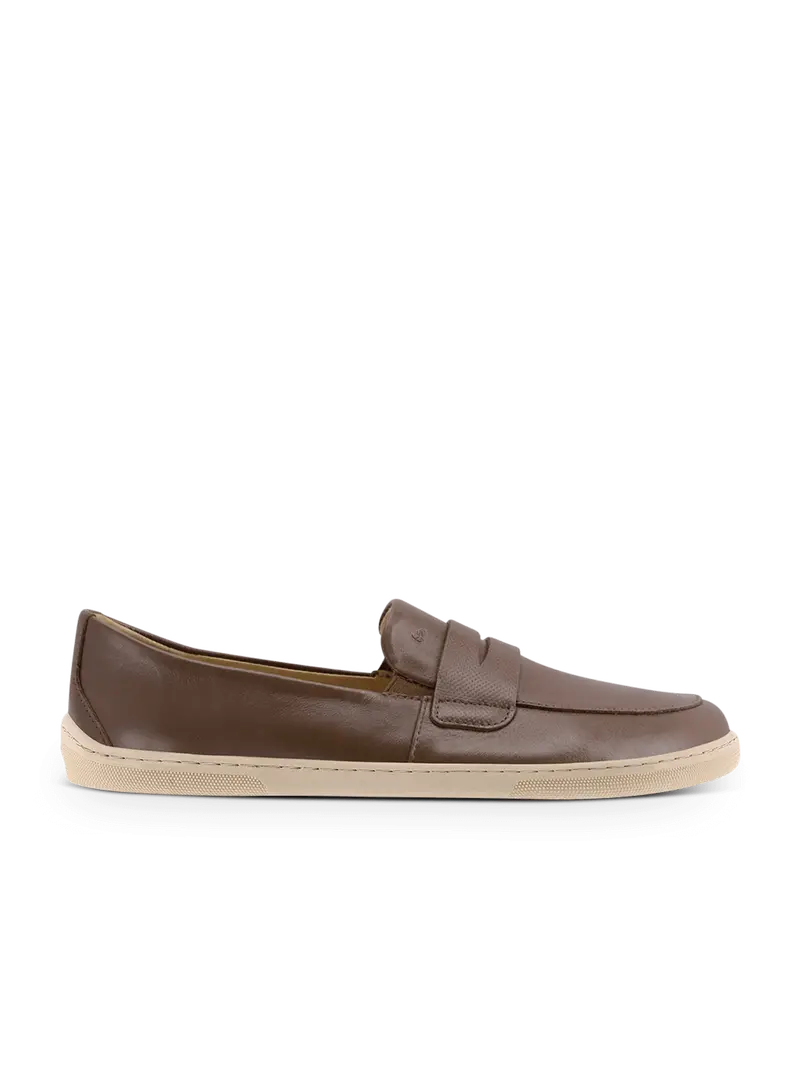 Be Lenka Buena Unisex Barefoot Moccasins in Dark Brown and Beige