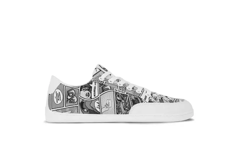 Be Lenka Rebound Comics-Print Barefoot Sneakers – Black & White