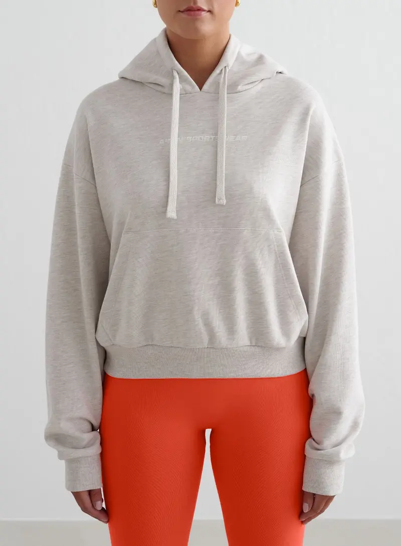 Beige Melange Chunky Terry Oversized Hoodie