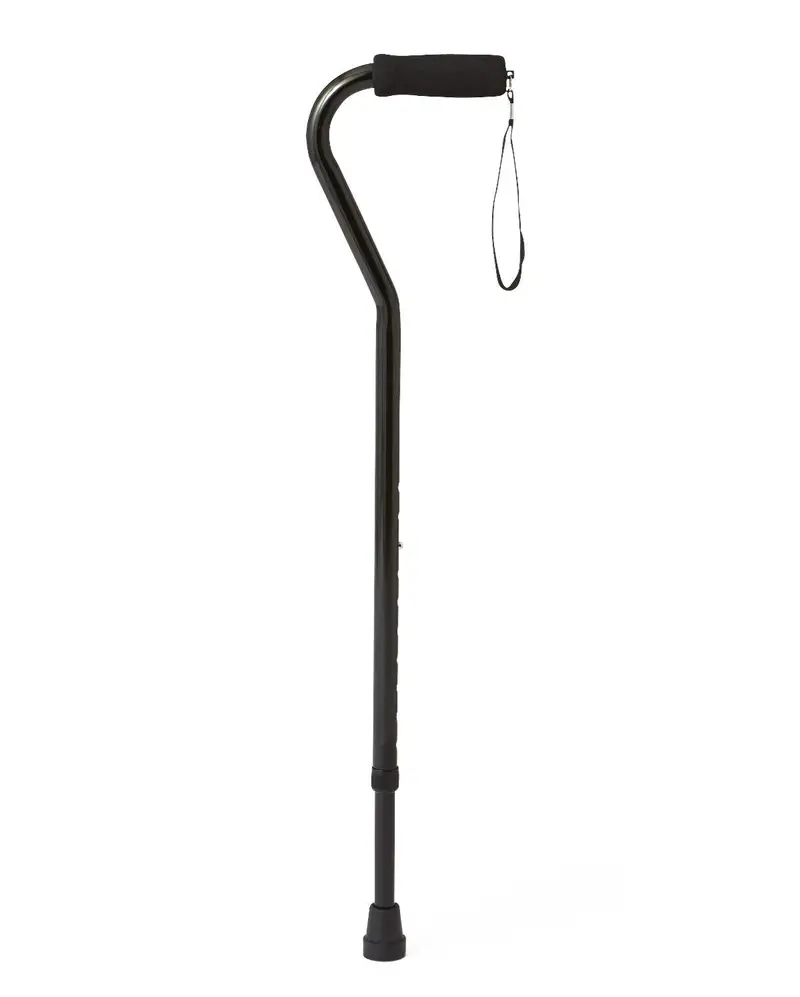 Black Aluminum Offset Handle Fashion Cane – 6-Pack Case