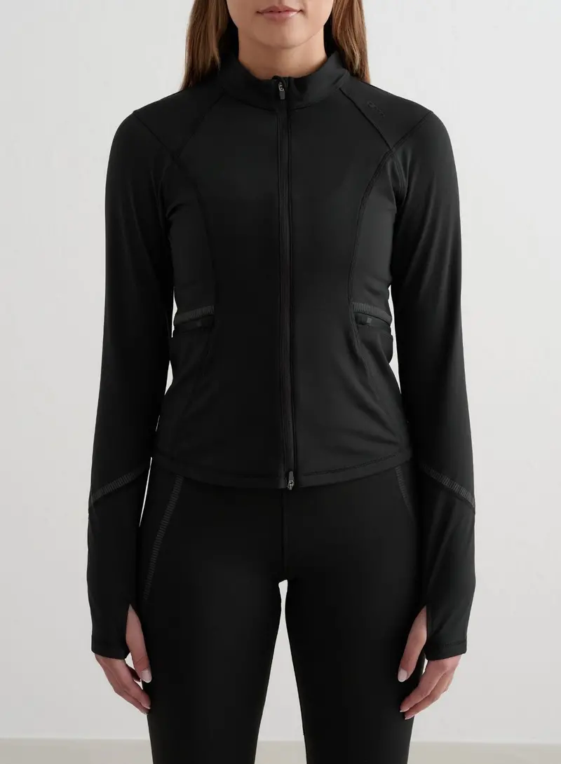 Black Reflective Thermal Zip Jacket