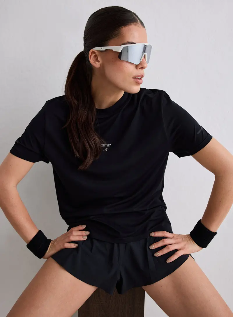 Black Seamless Running T-Shirt for Women