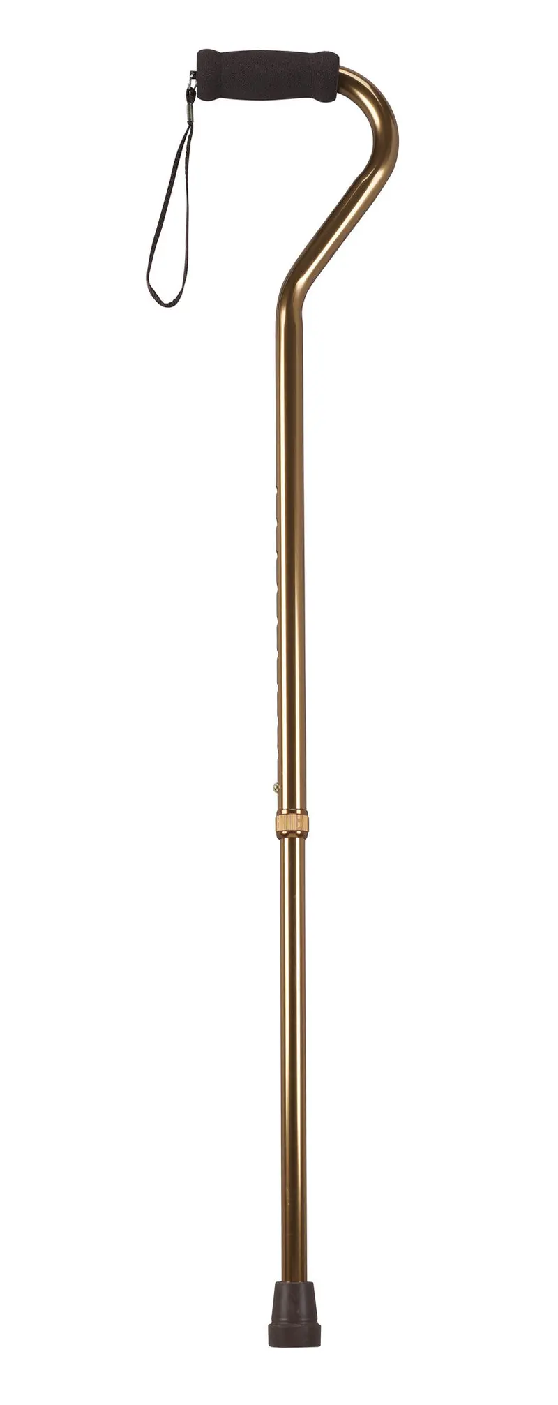 Bronze Foam-Grip Offset Handle Walking Cane for Stability and Comfort