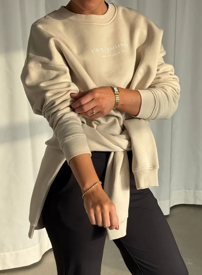 Café Au Lait Typography Sweatshirt