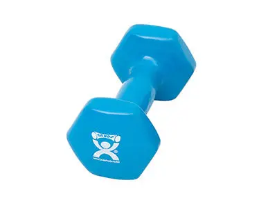 CanDo Vinyl-Coated Dumbbell – 4 lbs, Light Blue