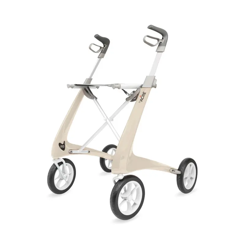 Carbon Fiber Ultralight Rollator – Compact Seat, White