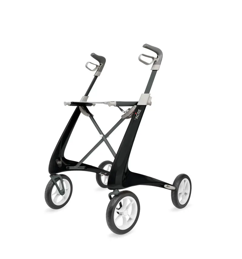Carbon Fiber Ultralight Rollator – Standard Seat, Black