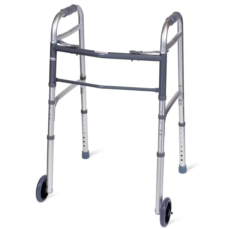 Carex Folding Wheeled Walker – Lightweight Mobility Aid with Brakes