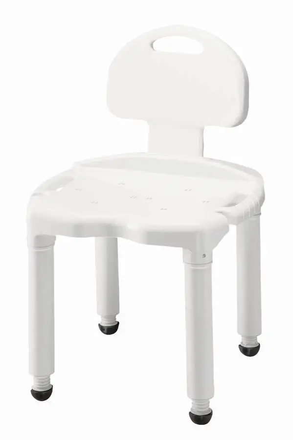 Carex Universal Bath Seat with Backrest – Slip-Resistant, Adjustable Height