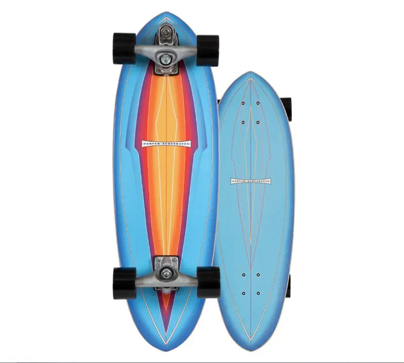 Carver 31-Inch Blue Haze Surfskate – C7 Reverse Kingpin Trucks, Raw Deck