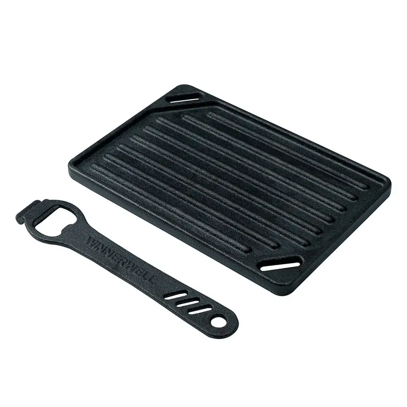 Cast-Iron Grill Plate for Outdoor Cooking