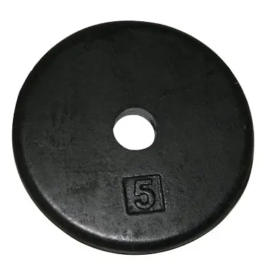Cast Iron Weight Plate – 5 lb Round Plate with Center Grip