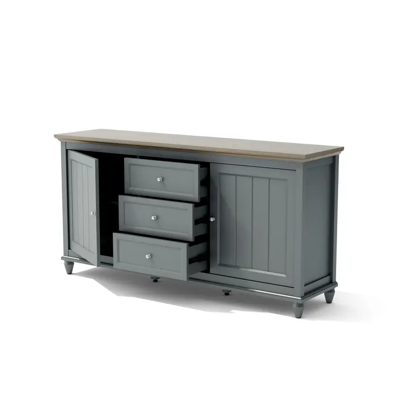 Chenon Two-Tone Grey and Brown Sideboard