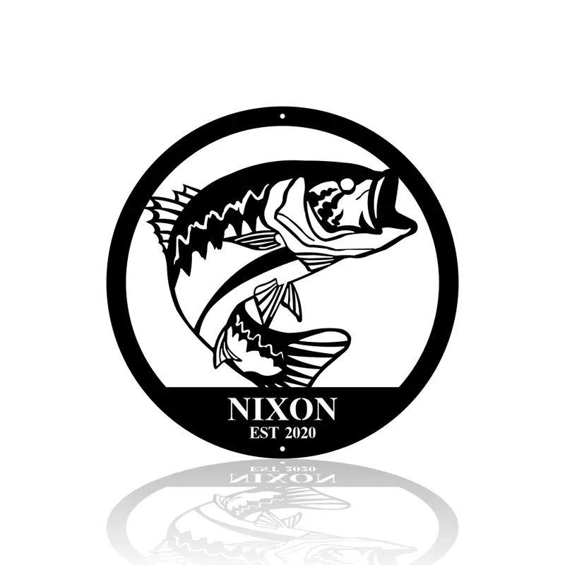 Circular Bass Fish Illustration