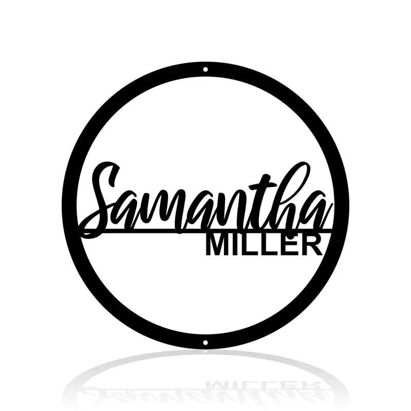 Circular Double-Name Wall Sign
