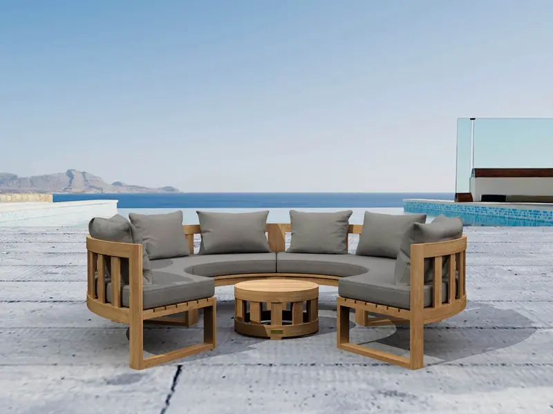 Circular Modular Seating Set – 5-Piece Round Outdoor Lounge (Variant B)