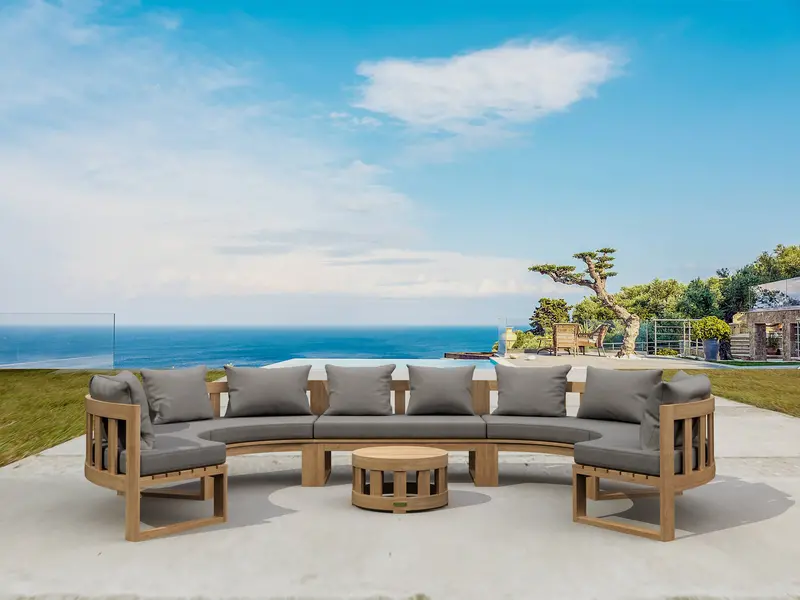 Circular Modular Seating Set – 5-Piece Round Outdoor Lounge (Variant C)