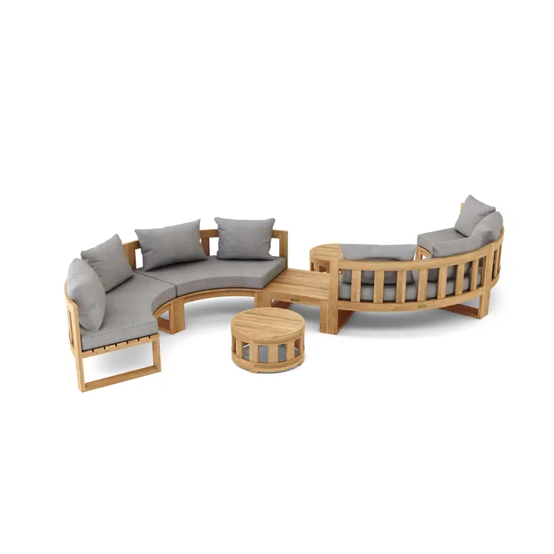 Circular Modular Seating Set – 5-Piece Round Outdoor Lounge (Variant D)