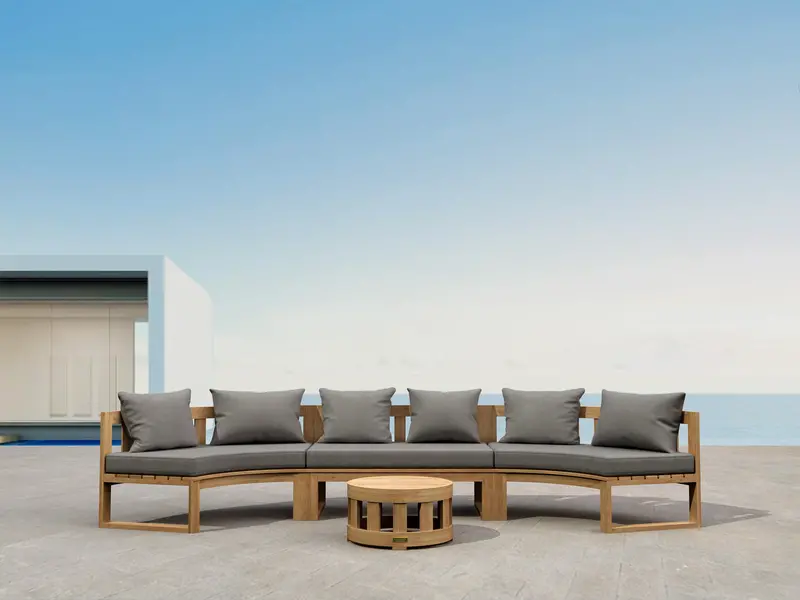 Circular Modular Seating Set – 5-Piece Round Outdoor Lounge (Variant E)
