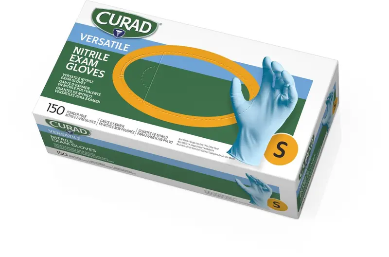 CURAD Small Textured Nitrile Exam Gloves – 1500-Count Case
