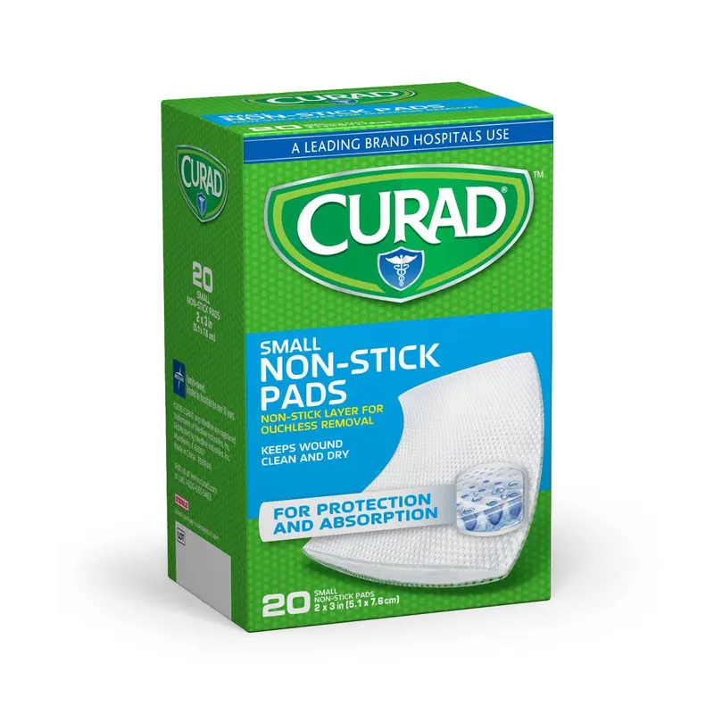 CURAD Sterile Nonstick Wound Pads – 2″ x 3″, 12-Unit Case
