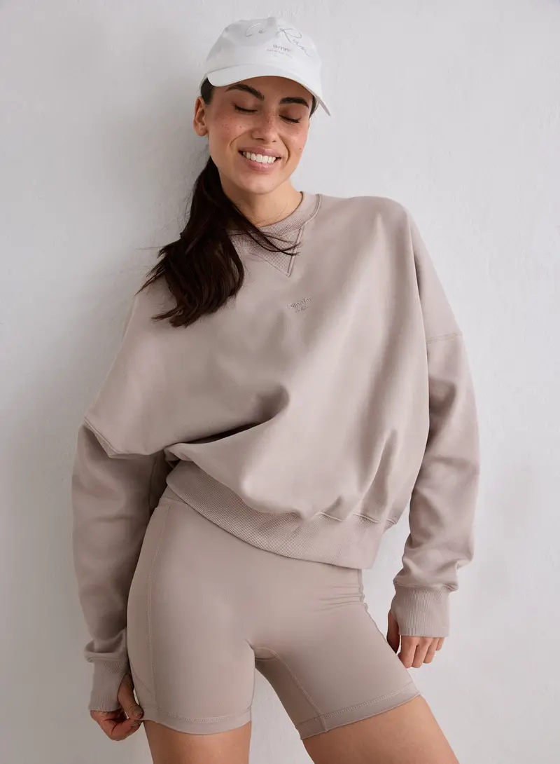 Dark Clay Le Run Textured Running Sweatshirt