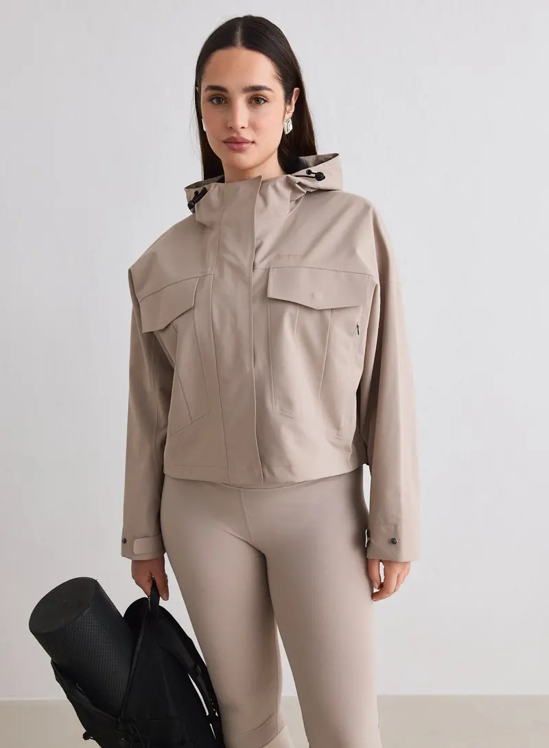 Dark Clay Waterproof Packable Shell Jacket