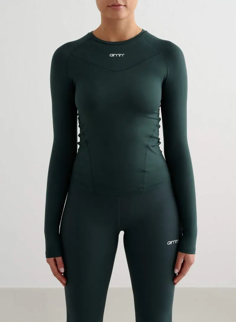 Deep Emerald Lightweight Basic Long-Sleeve Top